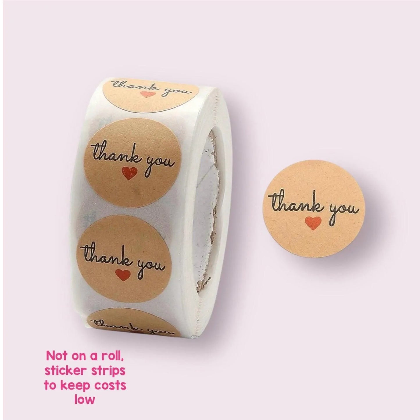 Thank you stickers, 25mm brown