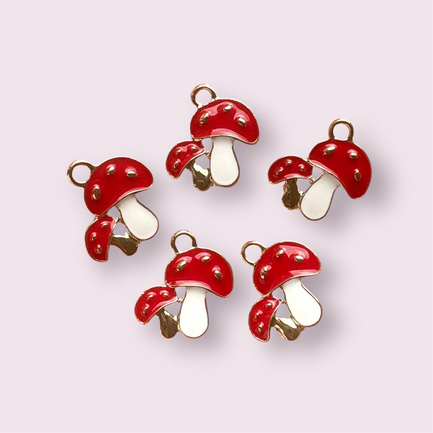 Toadstool charms, 20mm