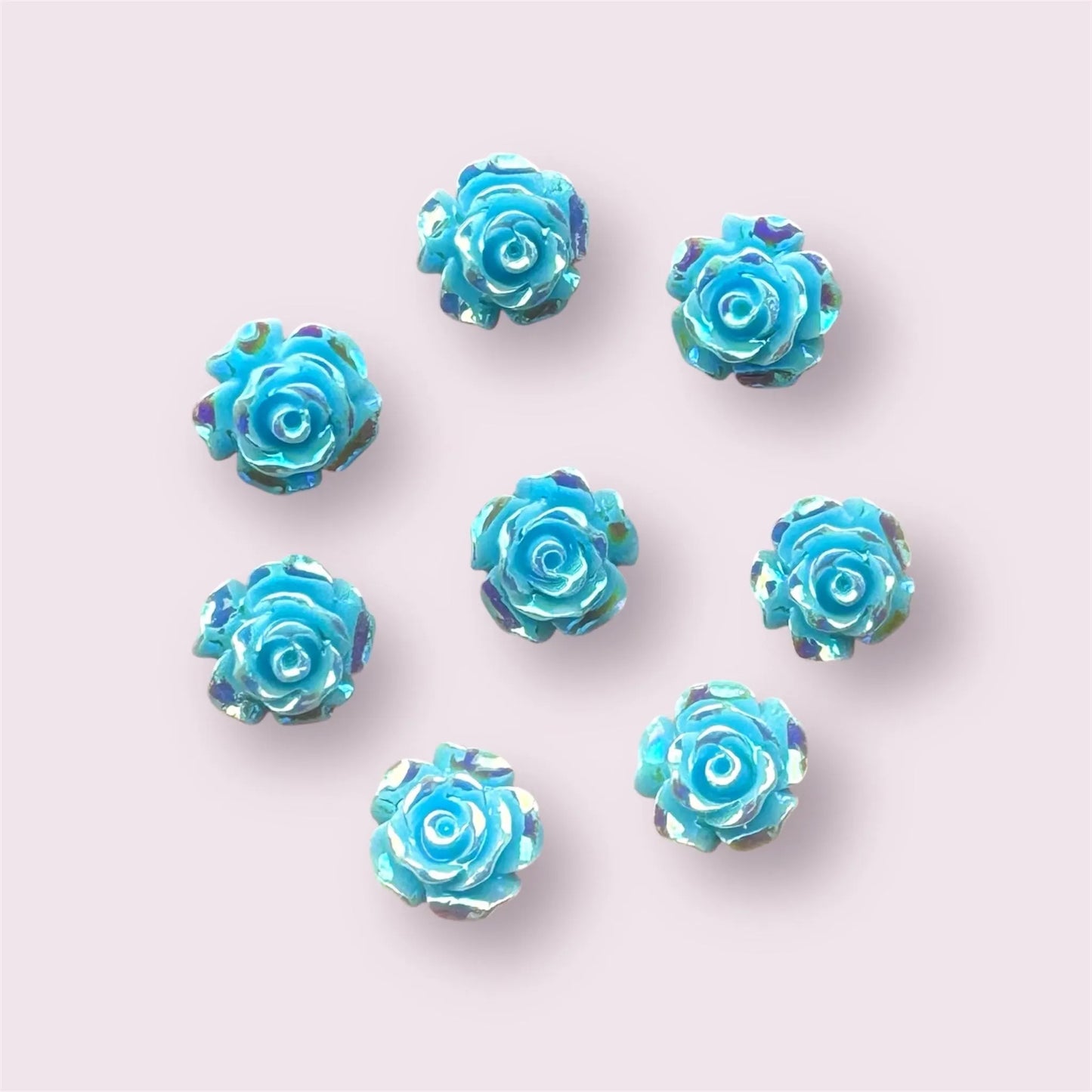 Blue lustre roses, 10mm