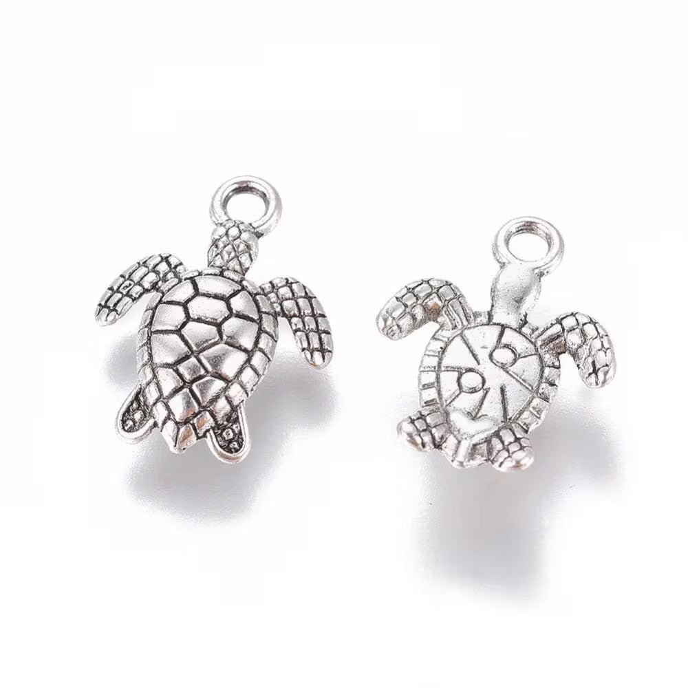 Turtle charms, Tibetan style, 16mm