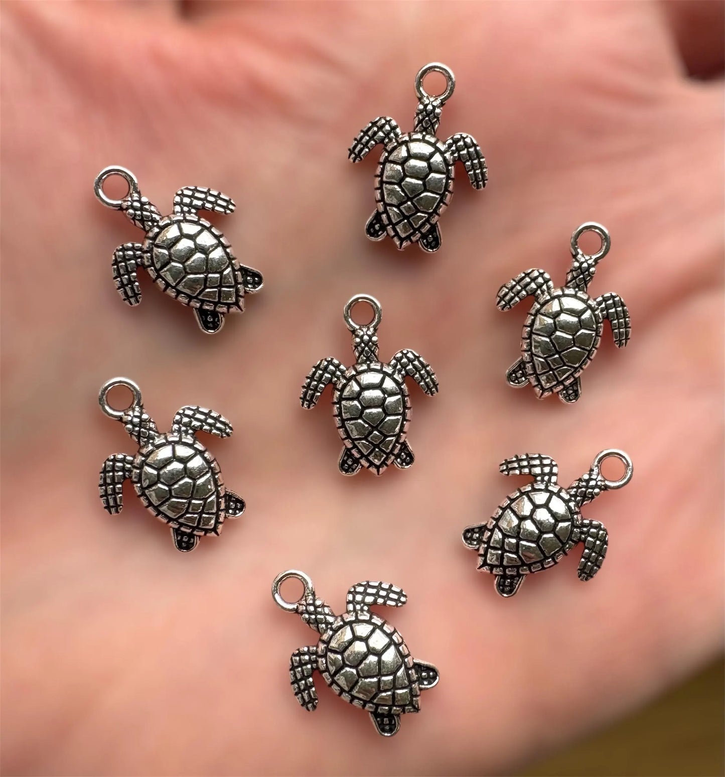 Turtle charms, Tibetan style, 16mm