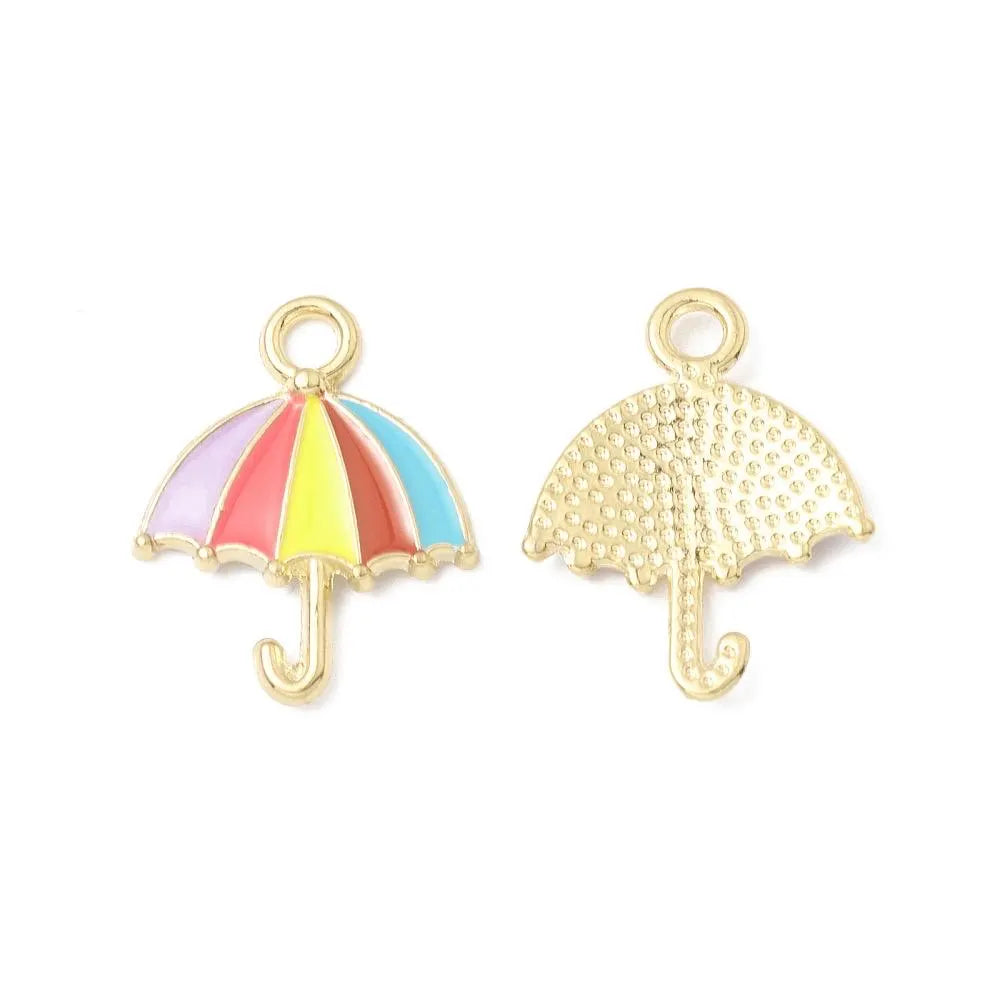 Umbrella enamel charms, 19mm