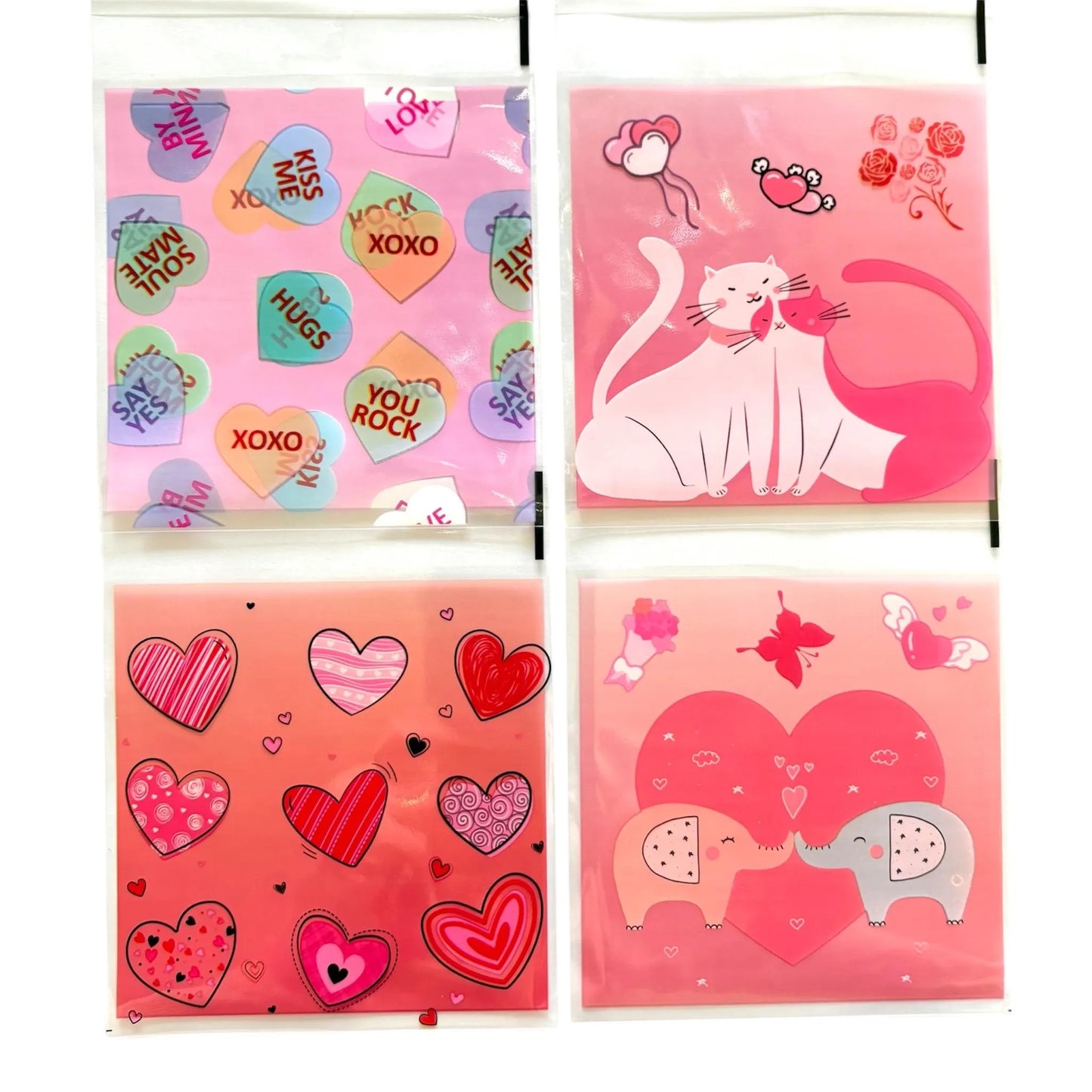 Valentines cellophane bags