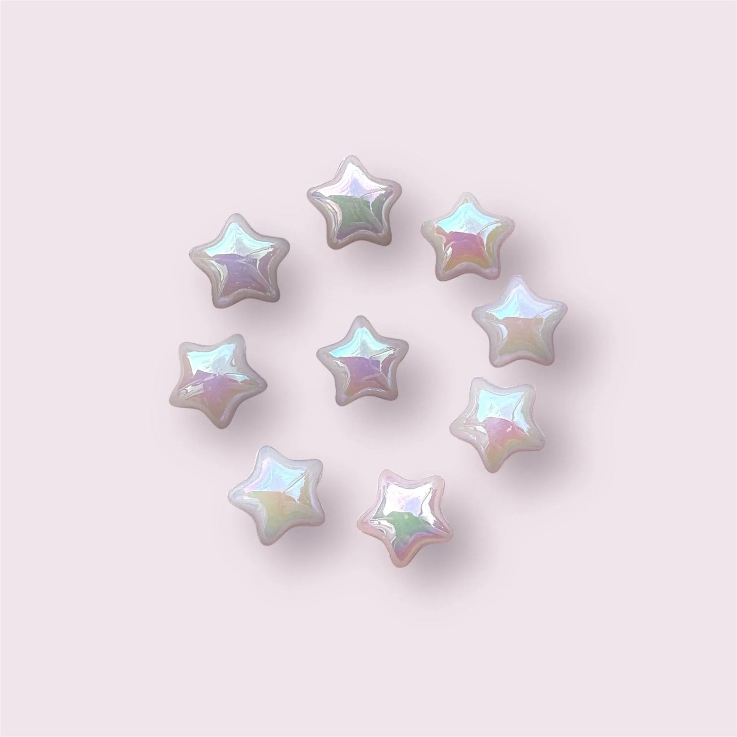 White star cabochons, 12mm