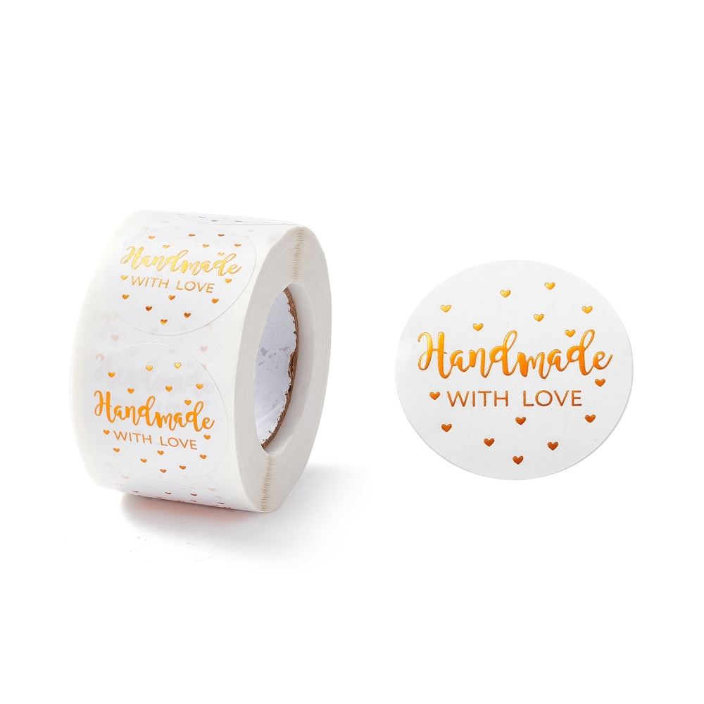 handmade with love 38mm stickers