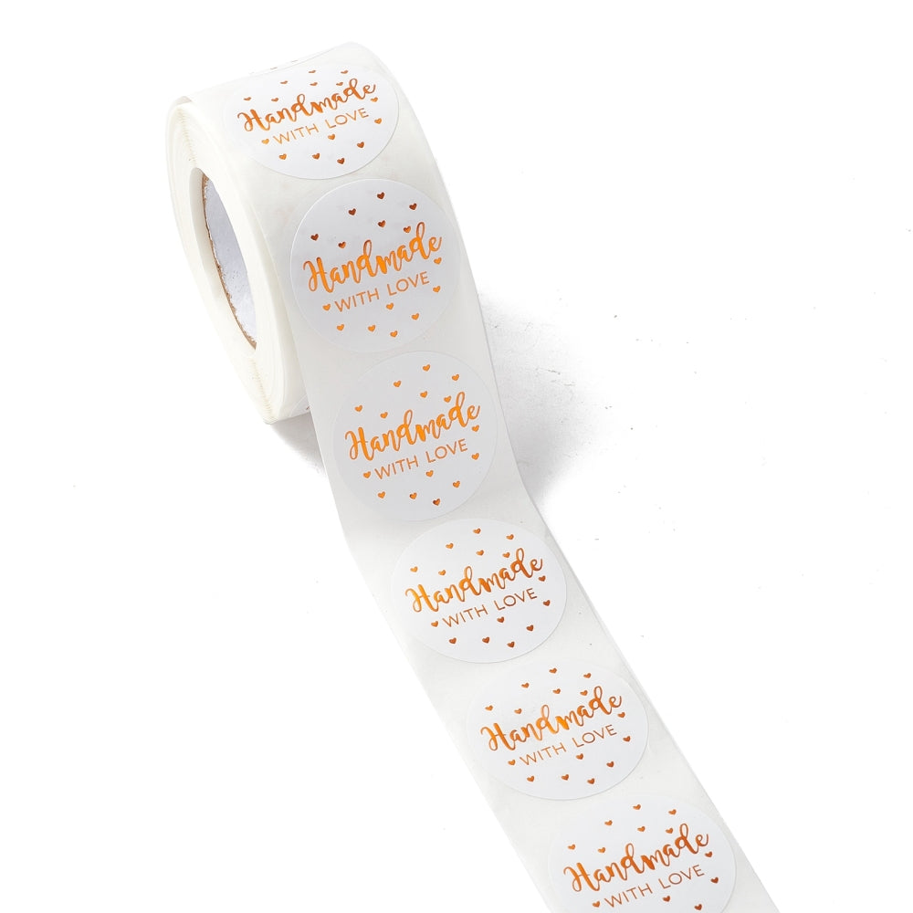 handmade with love 38mm stickers