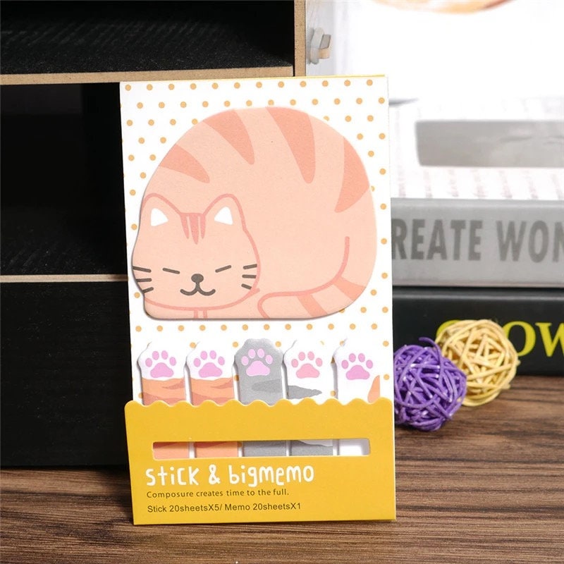 Cat sticky notes memo pad