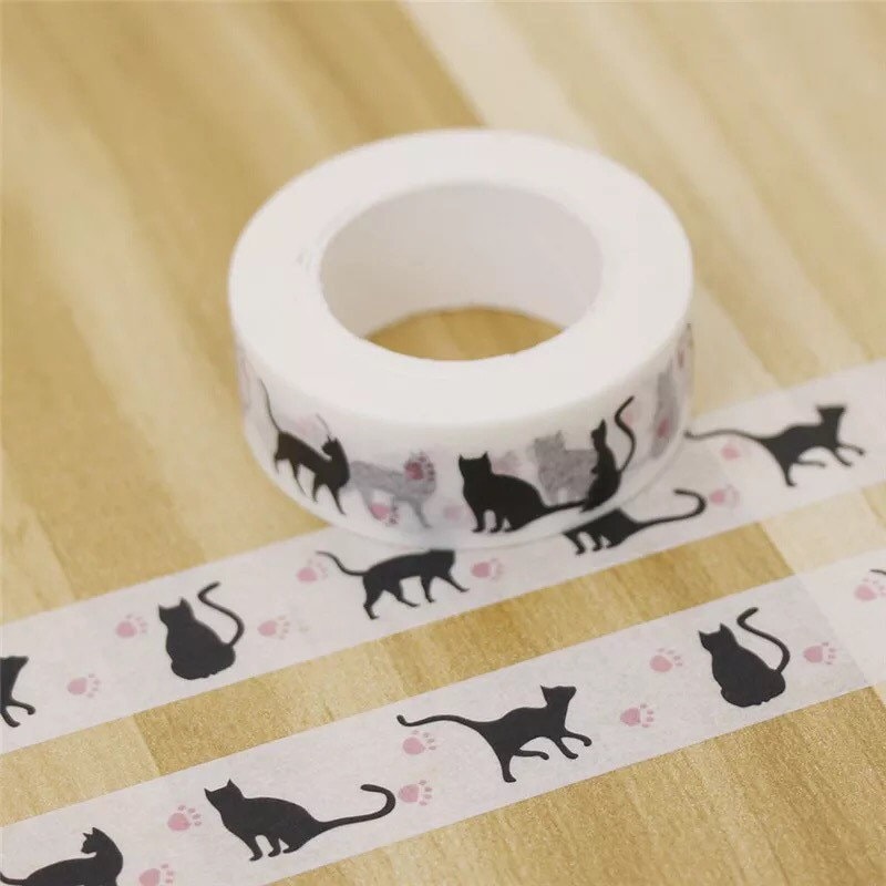Cat Washi tape roll, 10m
