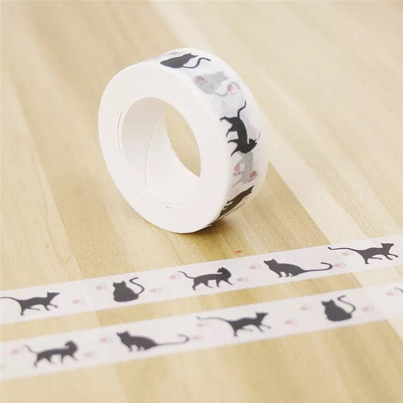 Cat Washi tape roll, 10m