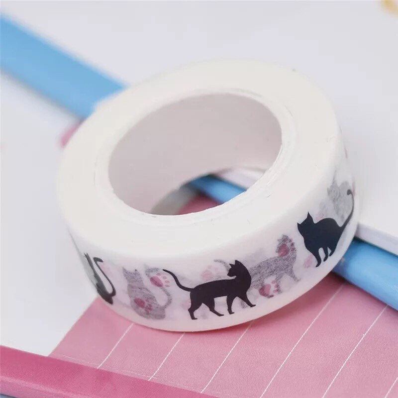 Cat Washi tape roll, 10m