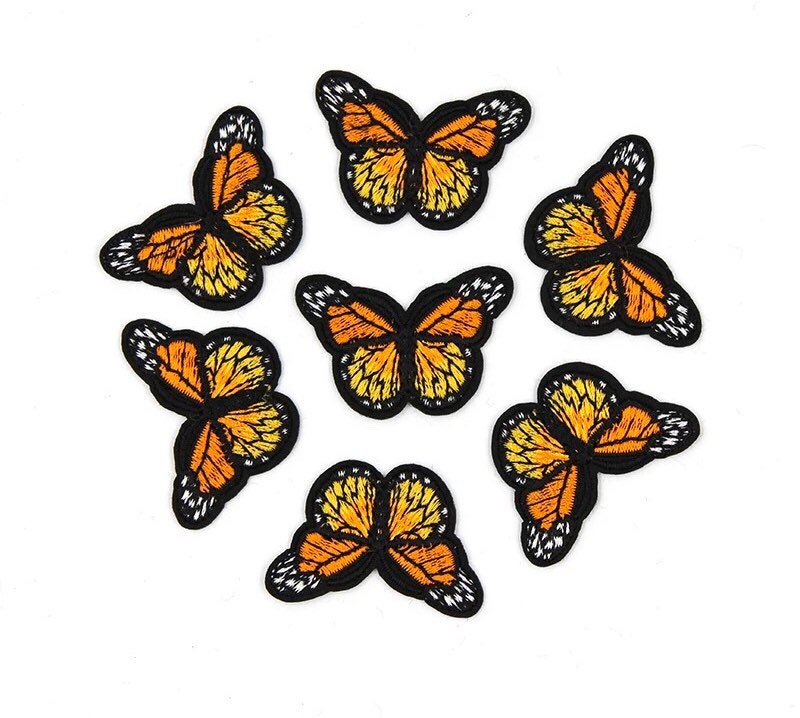 Orange mini butterfly patches, 4.5cm