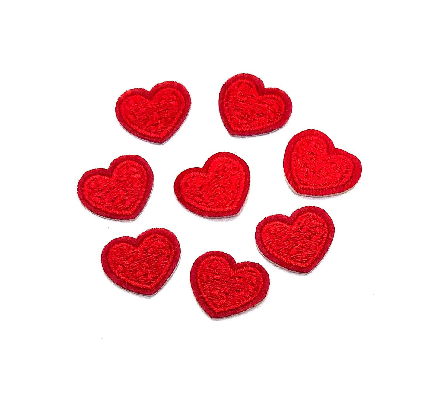 Mini red heart patches , iron on