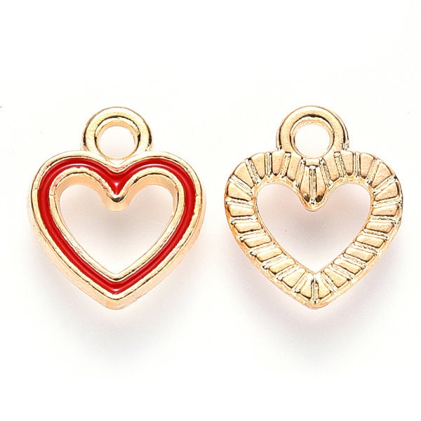 Red Heart charms, Red hollow
