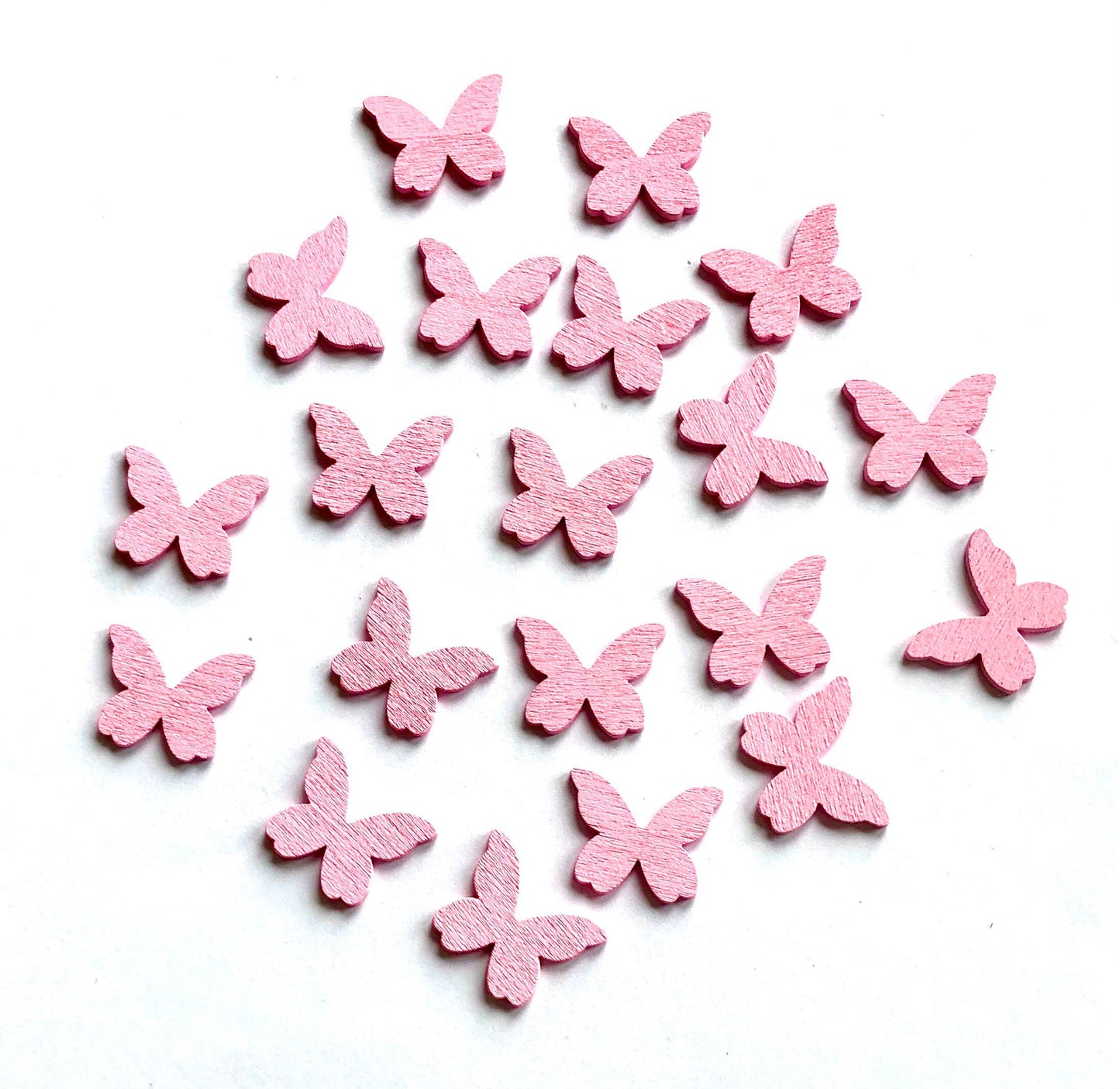 Pink wooden butterfly embellishments