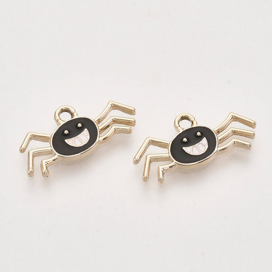 spider enamel charms, 22mm