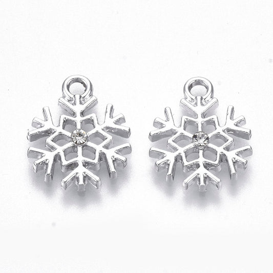Silver Snowflake charms 16mm