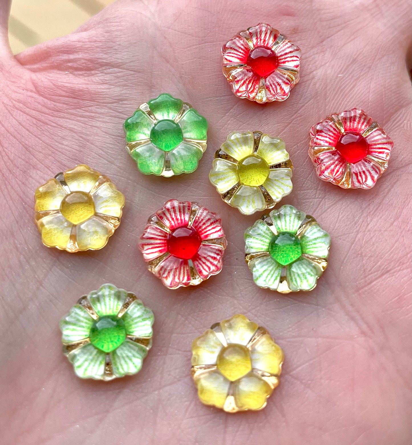 Flower embellishments, citrus mix