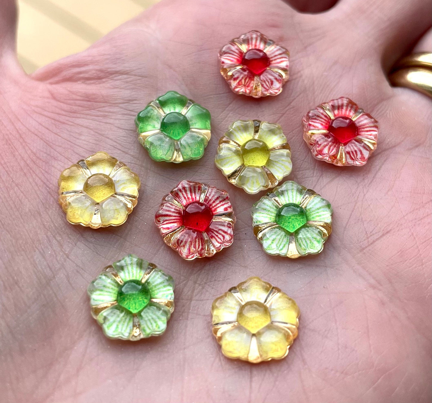 Flower embellishments, citrus mix