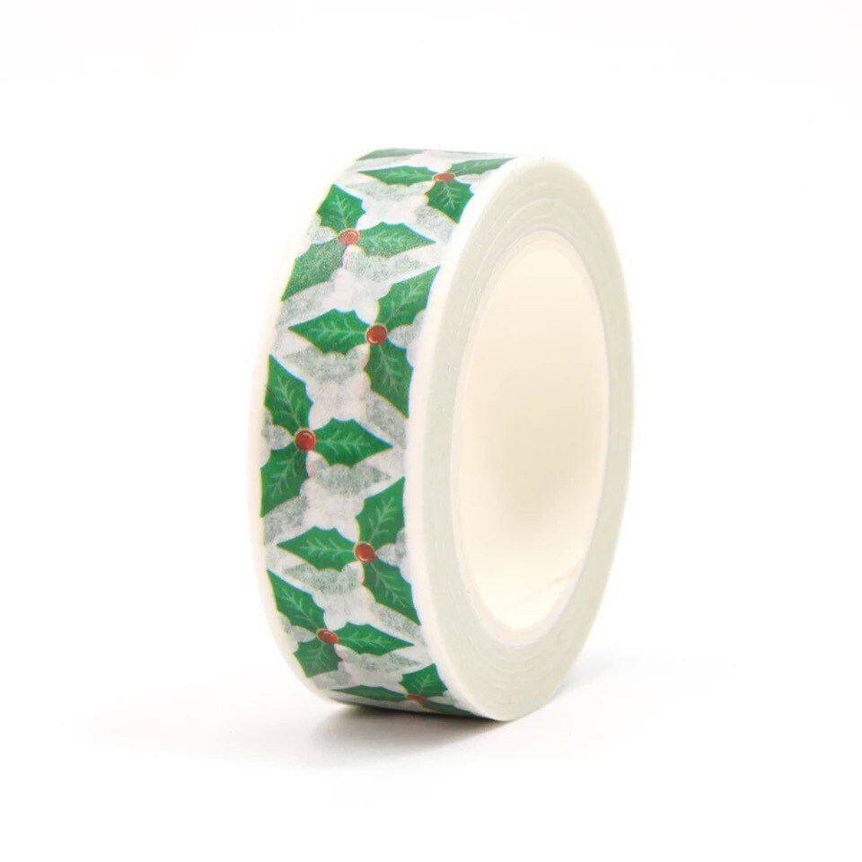 Holly berries washi tape, 10m
