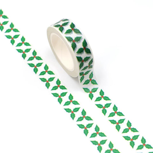 Holly berries washi tape, 10m