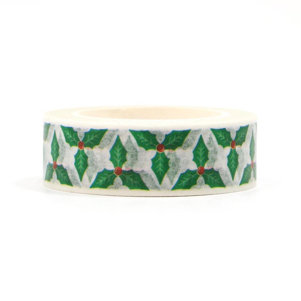 Holly berries washi tape, 10m