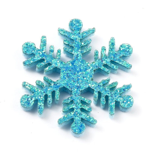 Felt blue snowflake shapes, 36mm
