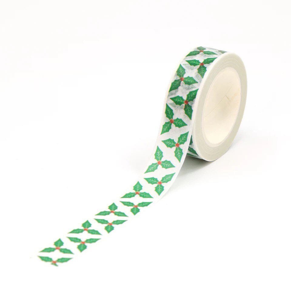 Holly berries washi tape, 10m