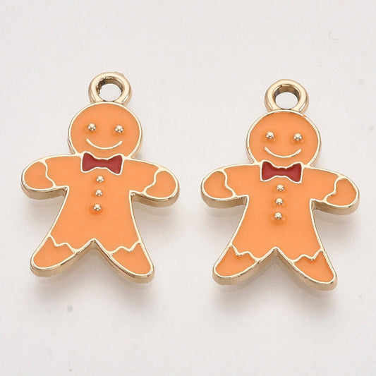 Gingerbread man charms, 20mm