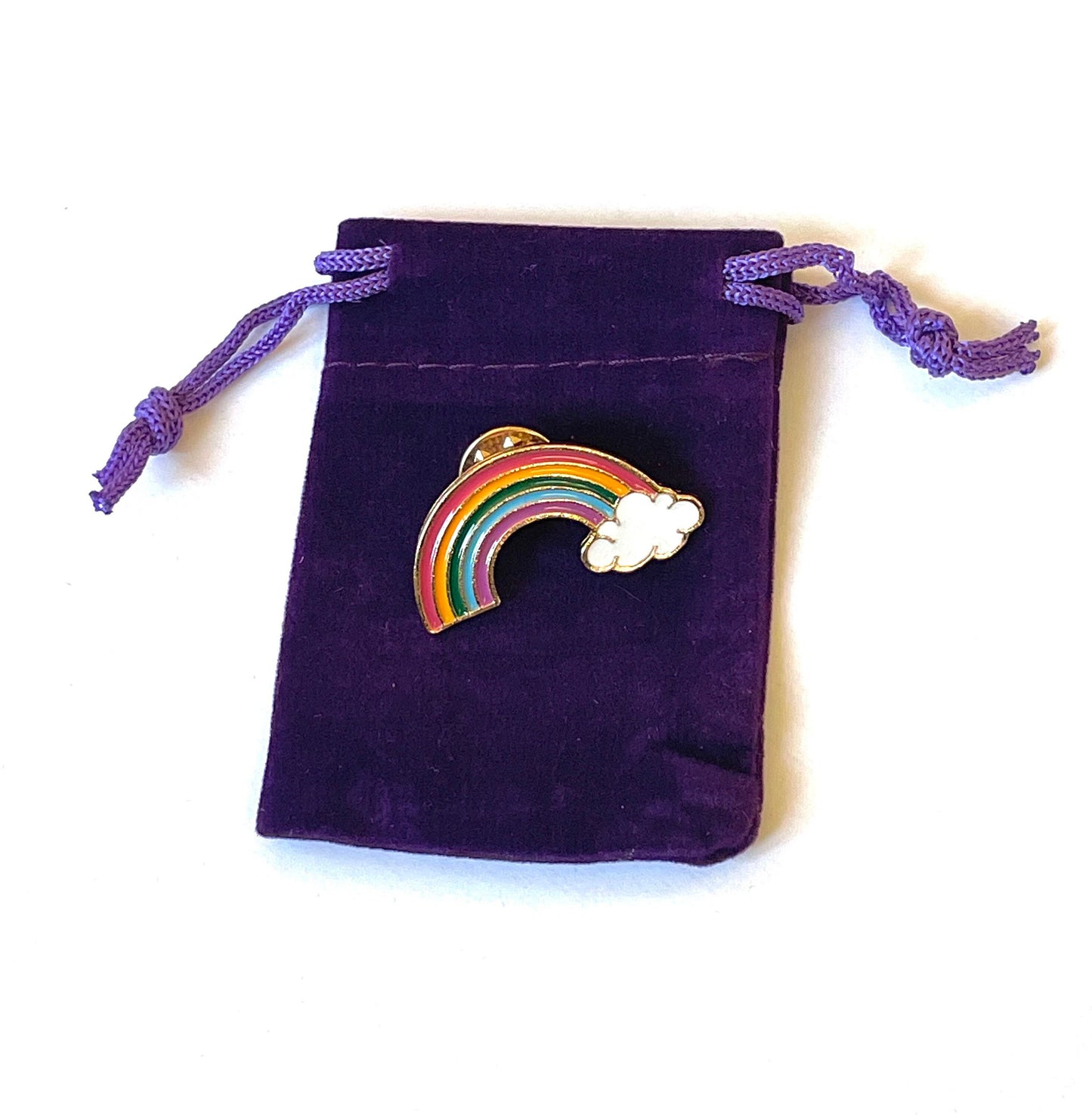 rainbow cloud enamel pin badge
