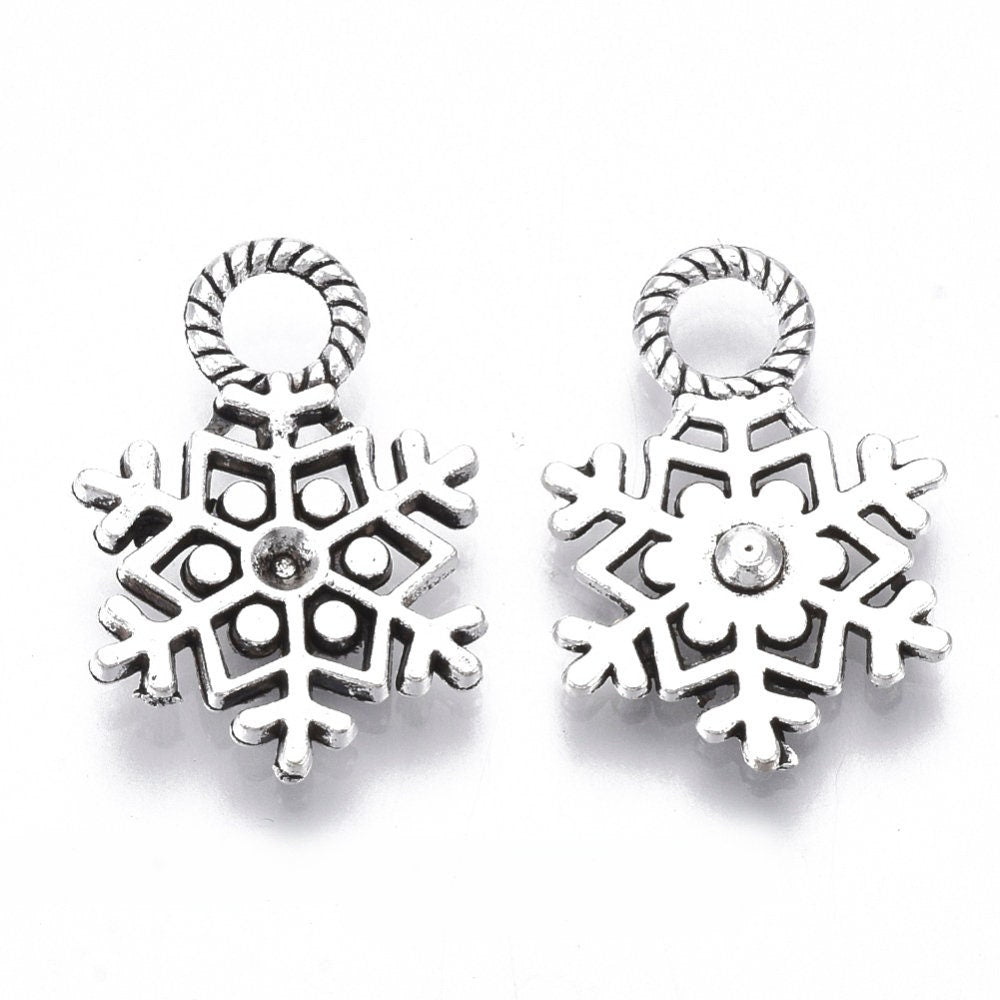 Silver Tibetan Snowflake charms