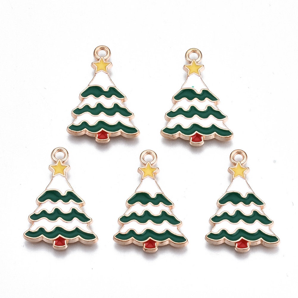 Christmas tree charms, 24mm,