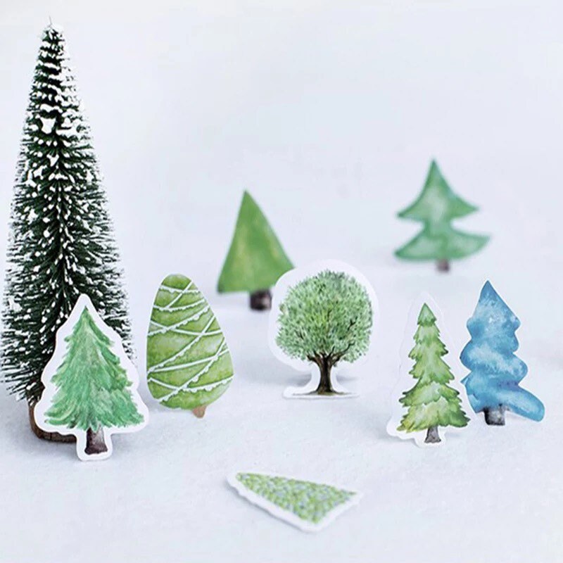 Christmas tree stickers, paper craft stickerss