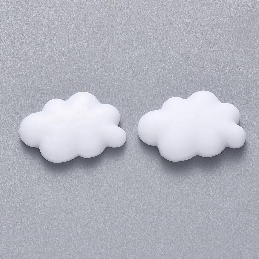 cloud cabochons, white 22mm