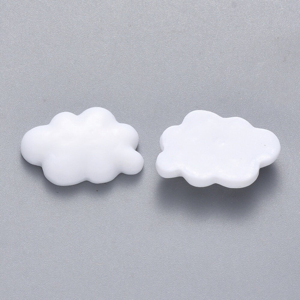 cloud cabochons, white 22mm