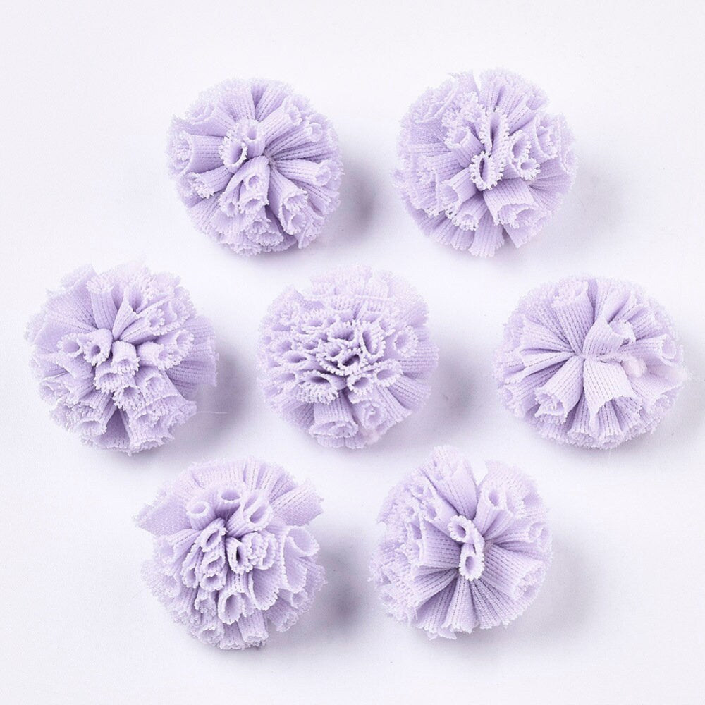 Pastel mesh fabric balls, 25mm mixed colour
