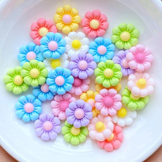 Bright flower cabochons, 12mm