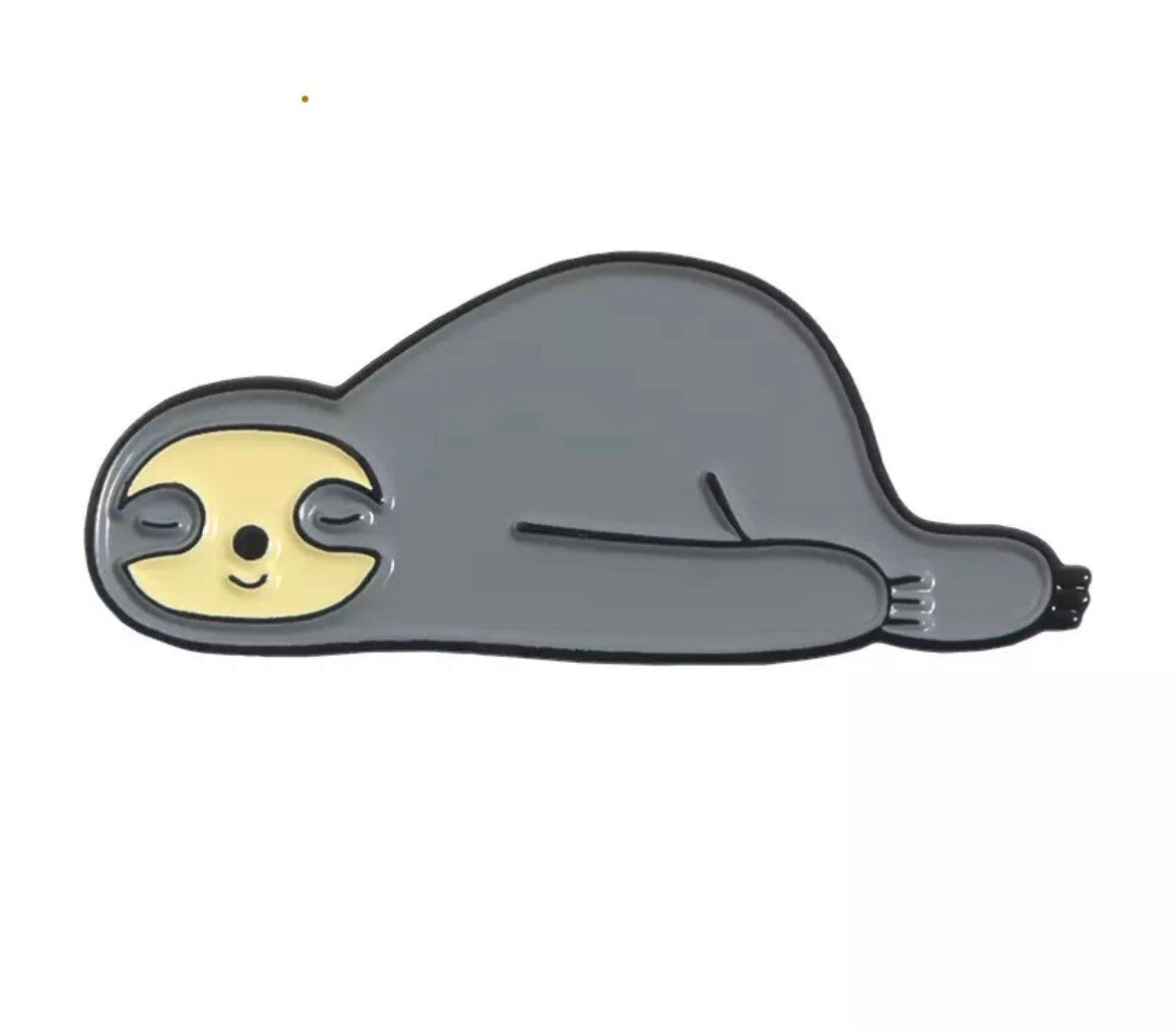 Sloth enamel pin badge,