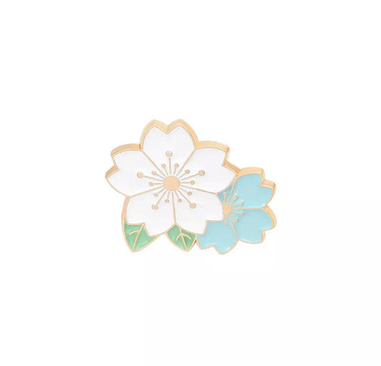Flower enamel pin badge, double flower style
