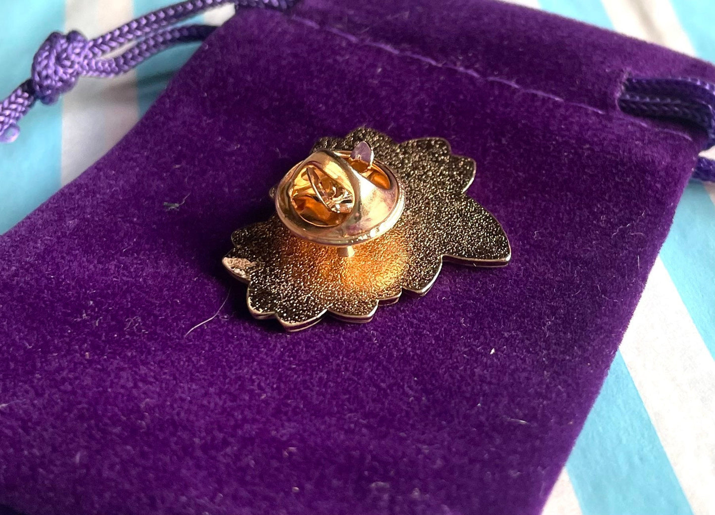 Flower enamel pin badge, double flower style