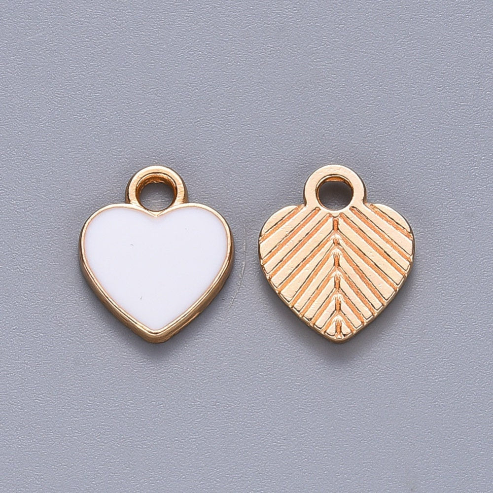 white heart charms