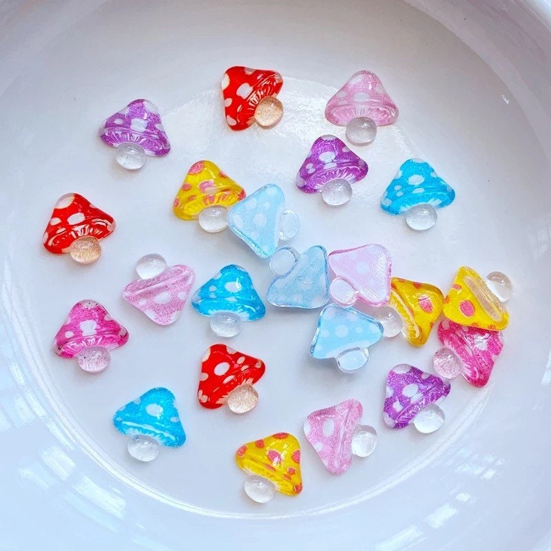 Mushroom mini cabochons, 9mm mixed set