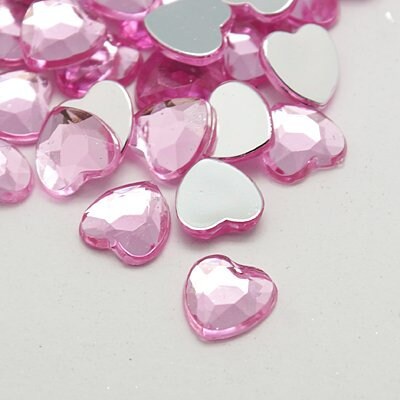 Pink heart embellishments, 20mm