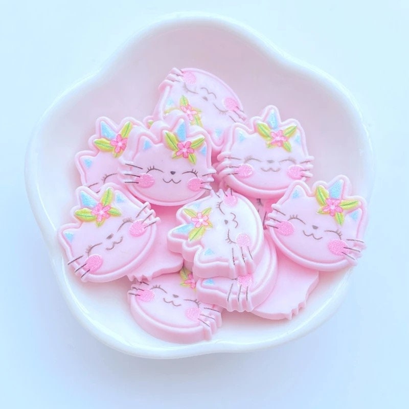 cat resin cabochons, 21mm