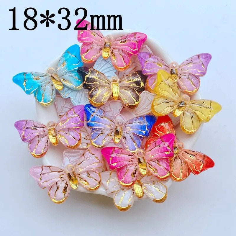 Butterfly resin embellishments, 32mm