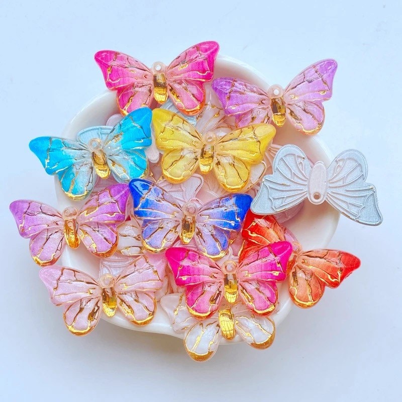 Butterfly resin embellishments, 32mm
