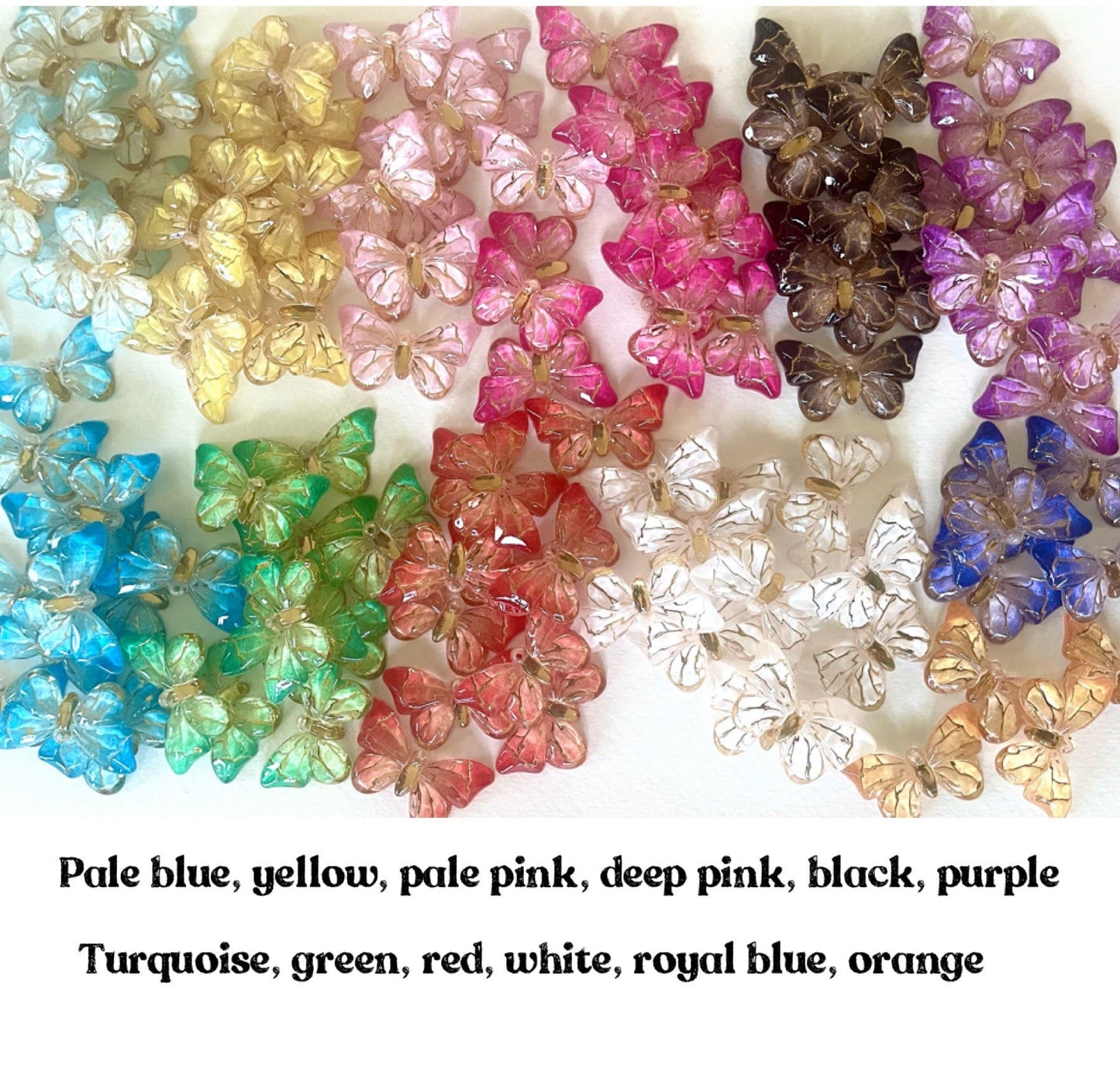Butterfly resin embellishments, 32mm