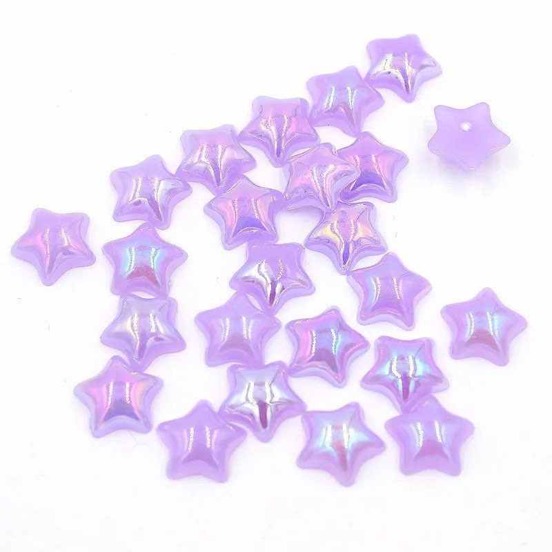 Purple star Pearl effect cabochons, 10mm