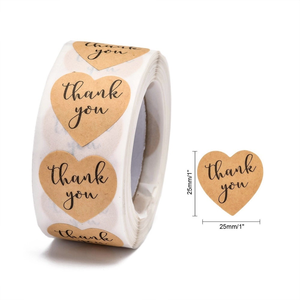 Thank you craft stickers, 25mm