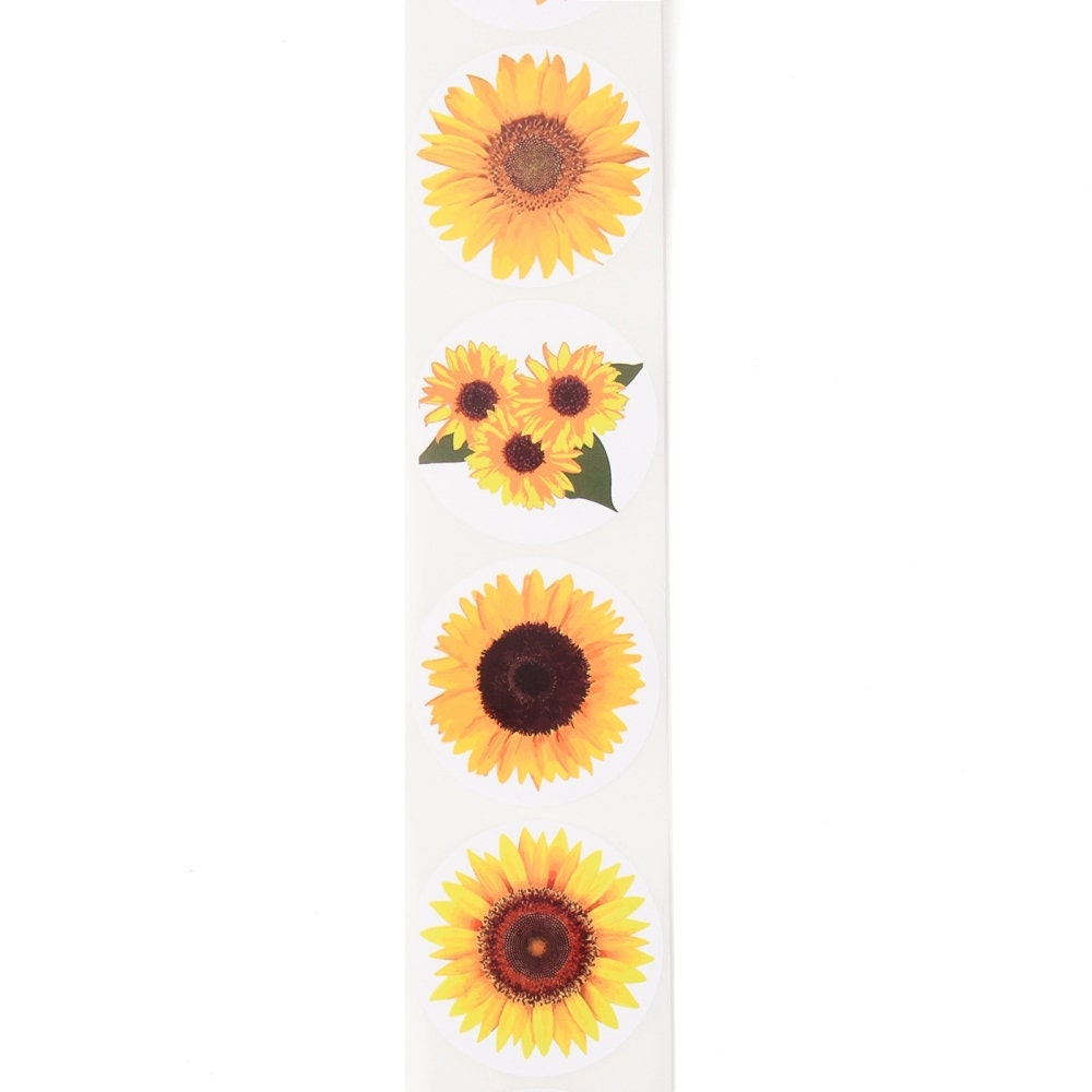 Sunflower craft stickers, 38mm round