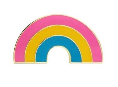 rainbow enamel pin badge, pink pastel
